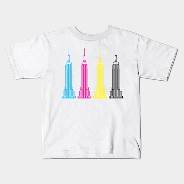 Empire State Building Kids T-Shirt by DenAlex